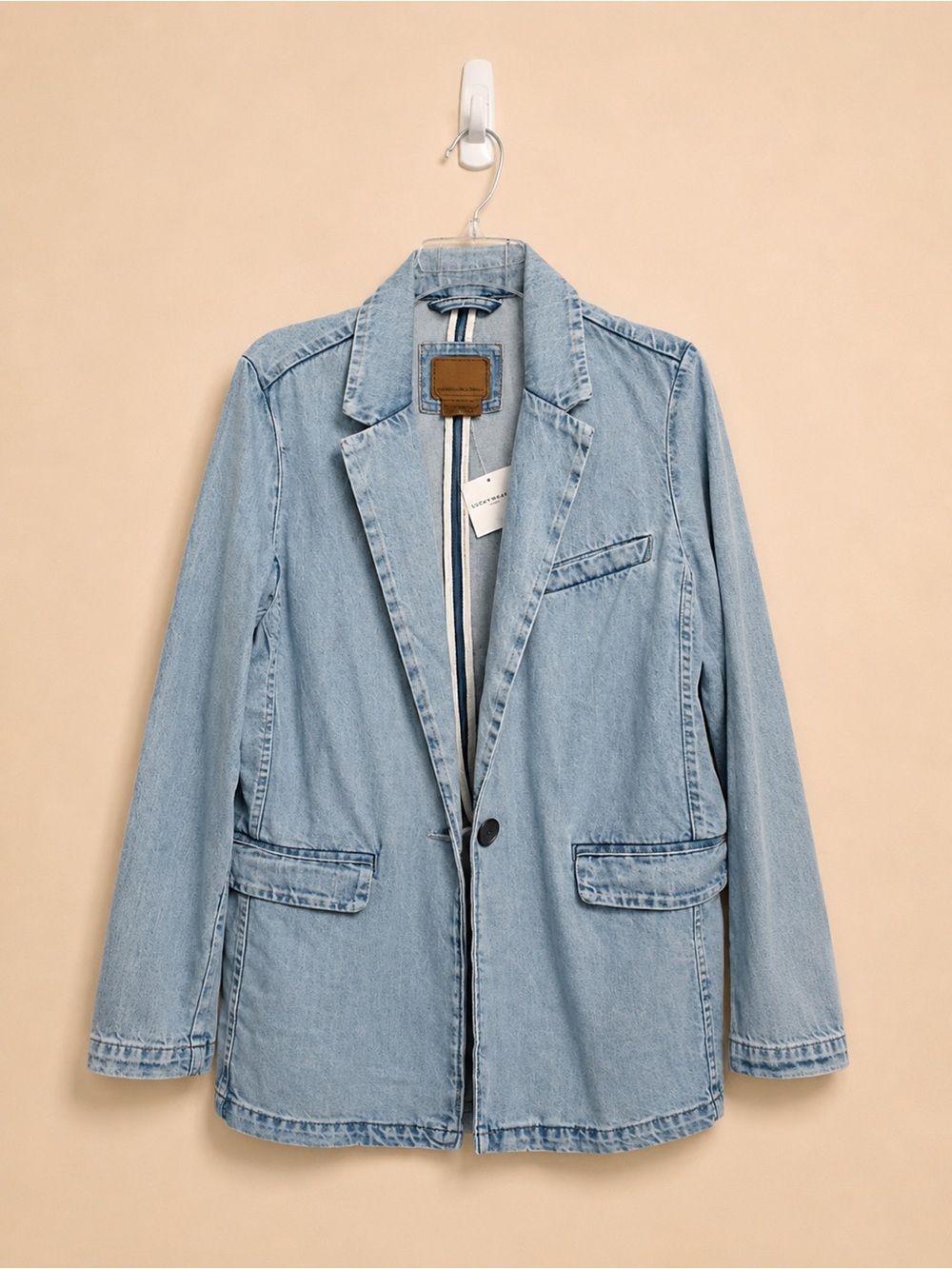 NWT American Eagle Denim Blazer Small | Light Wash Jean Tailored Jacket